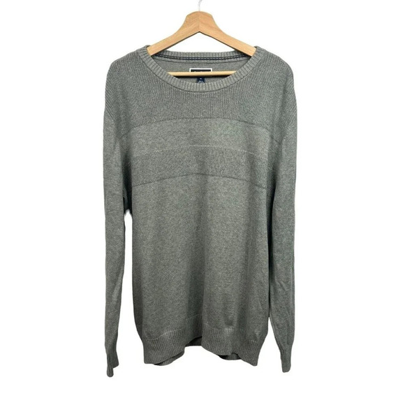 Club Room Mens XL Textured Cotton Crew Neck Pullover Sweater Gray NWT - Picture 1 of 6